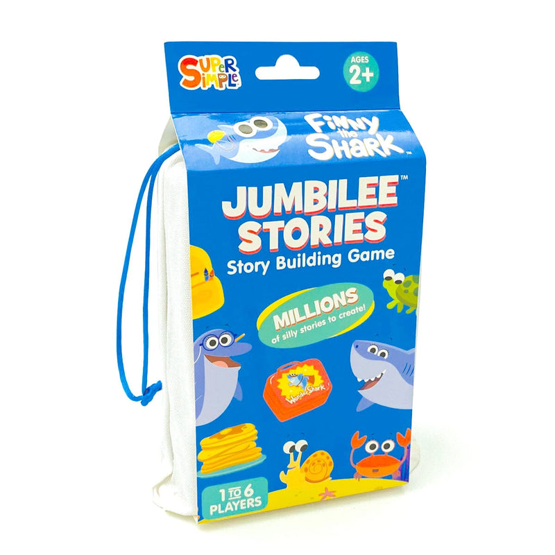 Jumbilee Stories featuring Finny the shark shown in package on white background.