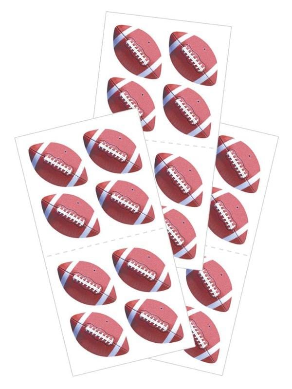 3 sheets of stickers featuring footballs, shown on white background.