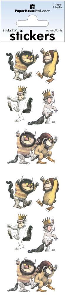 decorative stickers shown in packaging featuring Where the Wild Things Are characters.
