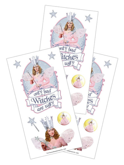 3 sheets of stickers featuring Glinda The Good Witch, shown on a white background.