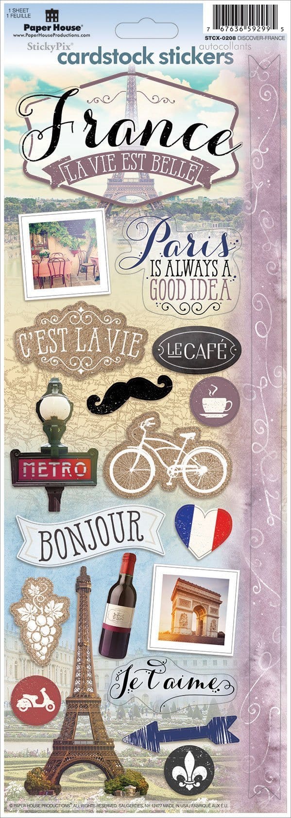 Scrapbook Stickers - 3D France Stickers