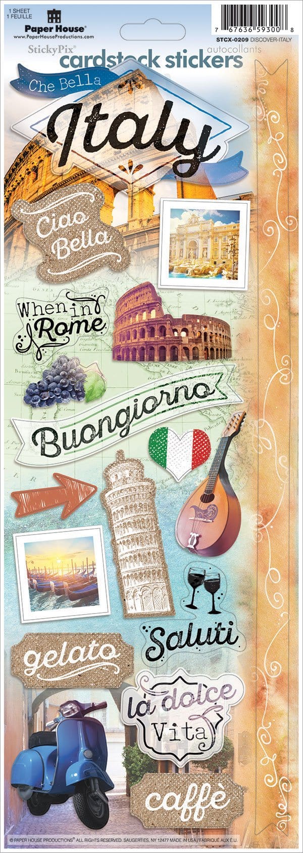 Scrapbook Stickers - Italy - Paper House