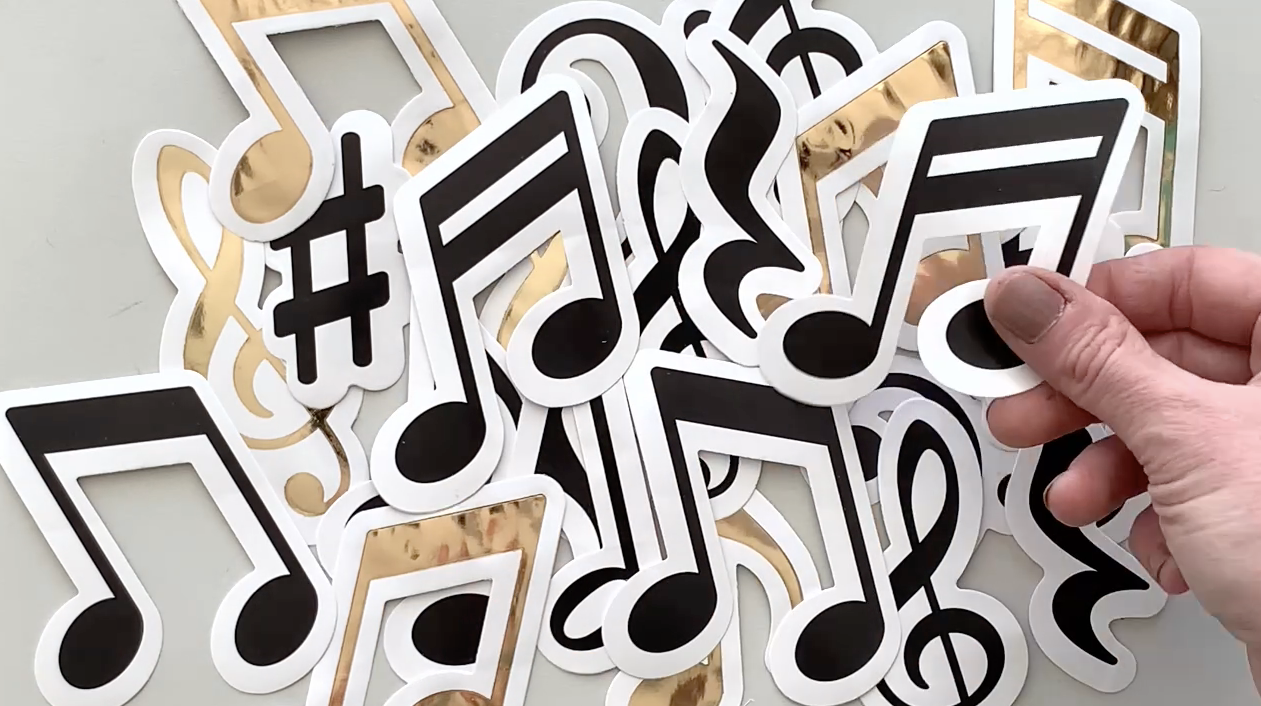 Musical Notes Diy Sticker Scrapbook Stickers - Music Notes Die Cut Sticker Pack - Paper House