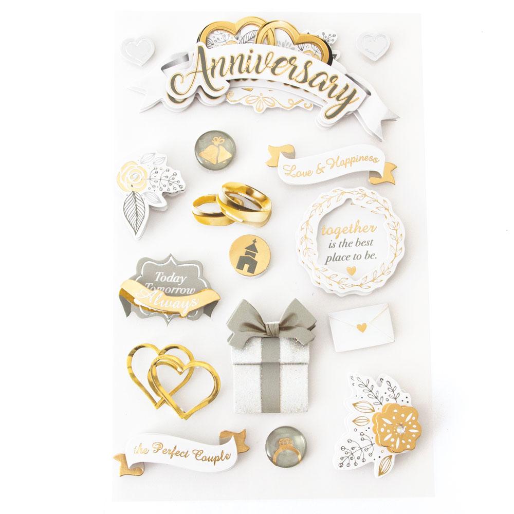  Paper House Productions Wedding Reception 3D Dimensional Scrapbook  Stickers, STDM-0089