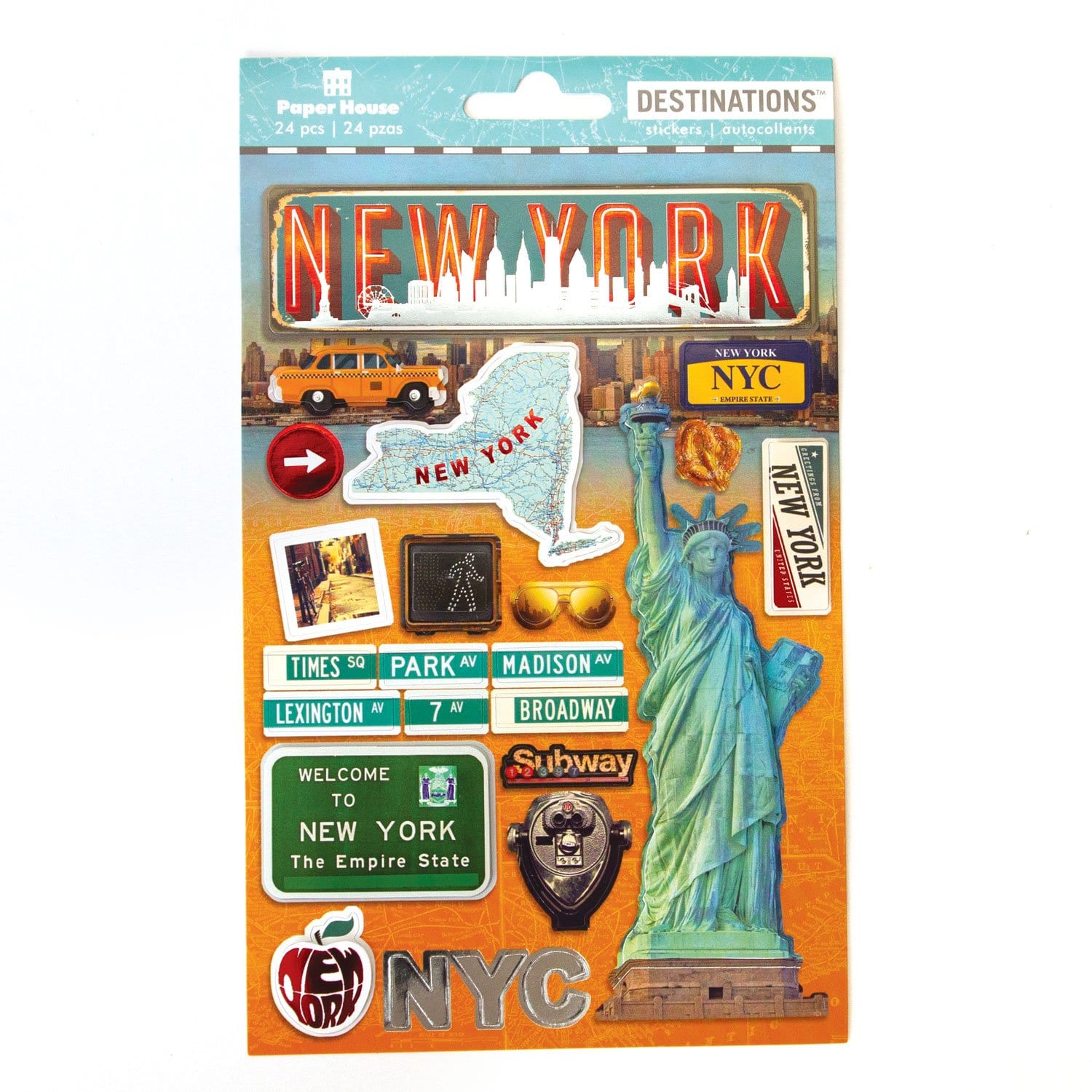 Paper House 2-D Stickers 4.5X7.5 Travel New York City