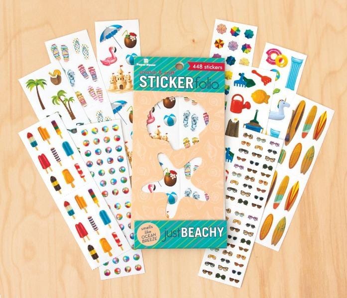 just beachy scratch & sniff sticker folio