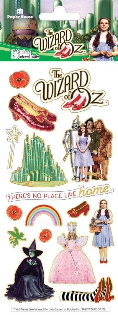 foil stickers featuring scenes and characters from the Wizard of Oz, shown in package.