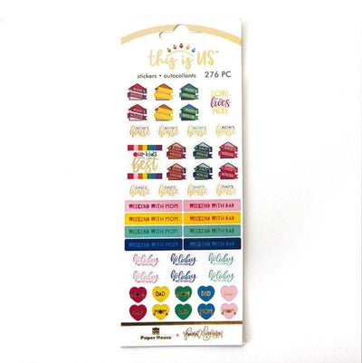planner stickers featuring co-parenting functional stickers, shown in package on white background.