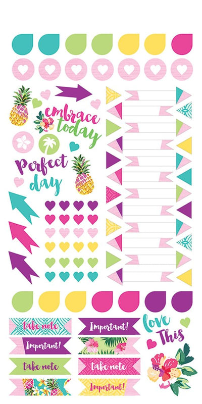  planner stickers featuring tropical theme