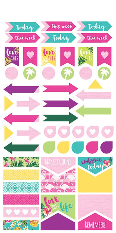 planner stickers featuring tropical theme