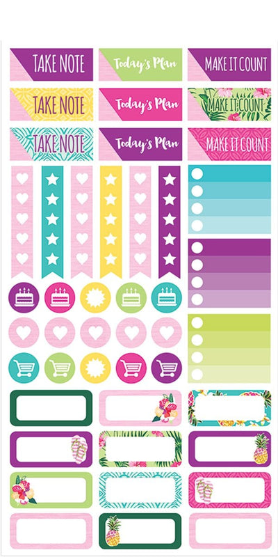 planner stickers featuring tropical theme