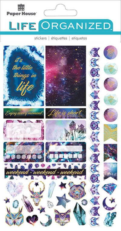 stargazer themed planner stickers are shown in package
