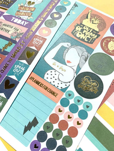 planner stickers featuring women's empowerment 
