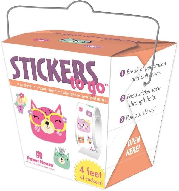 cat faces stickers to go