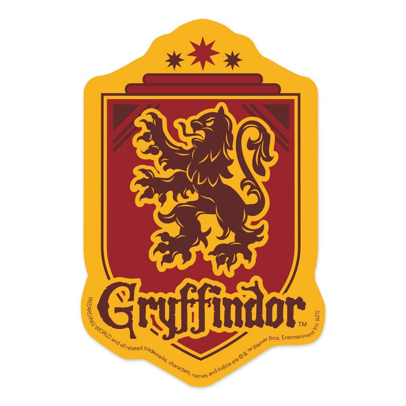 vinyl laptop sticker featuring Harry Potter Gryffindor Shield with red and yellow detail.