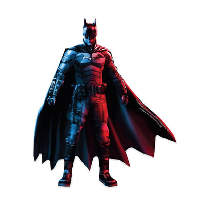 shaped vinyl sticker featuring a colorful Batman Standing shown on a white background.