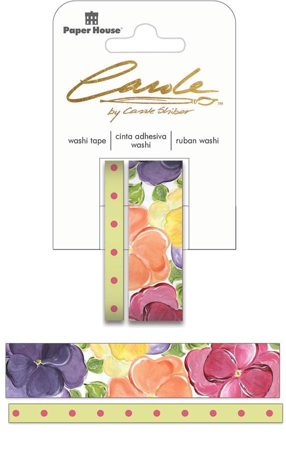 carole shiber hand-painted pansies washi tape set