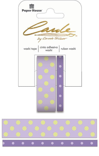carole shiber polka dotted, lavender & honeydew, washi tape set
