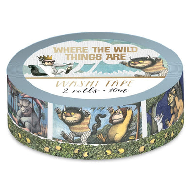 washi tape set featuring Where The Wild Things Are scenes, shown in package on white background.