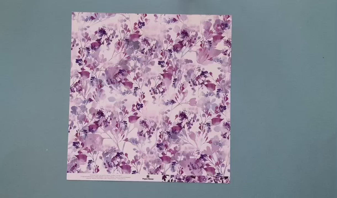 Scrapbook Paper - Purple Watercolor Floral