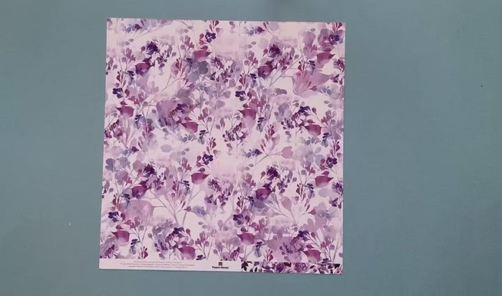 Scrapbook Paper - Purple Watercolor Floral