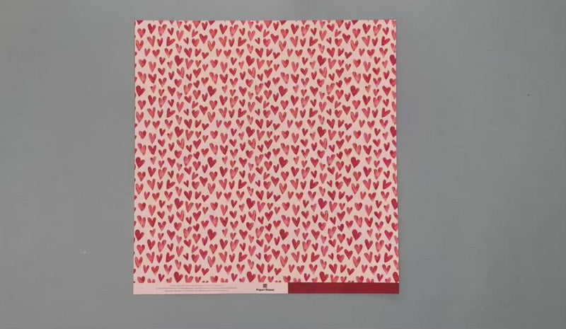 Scrapbook Paper - Red Watercolor Hearts