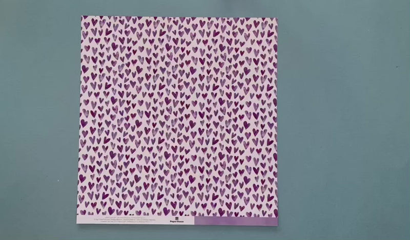 Scrapbook Paper - Purple Watercolor Hearts