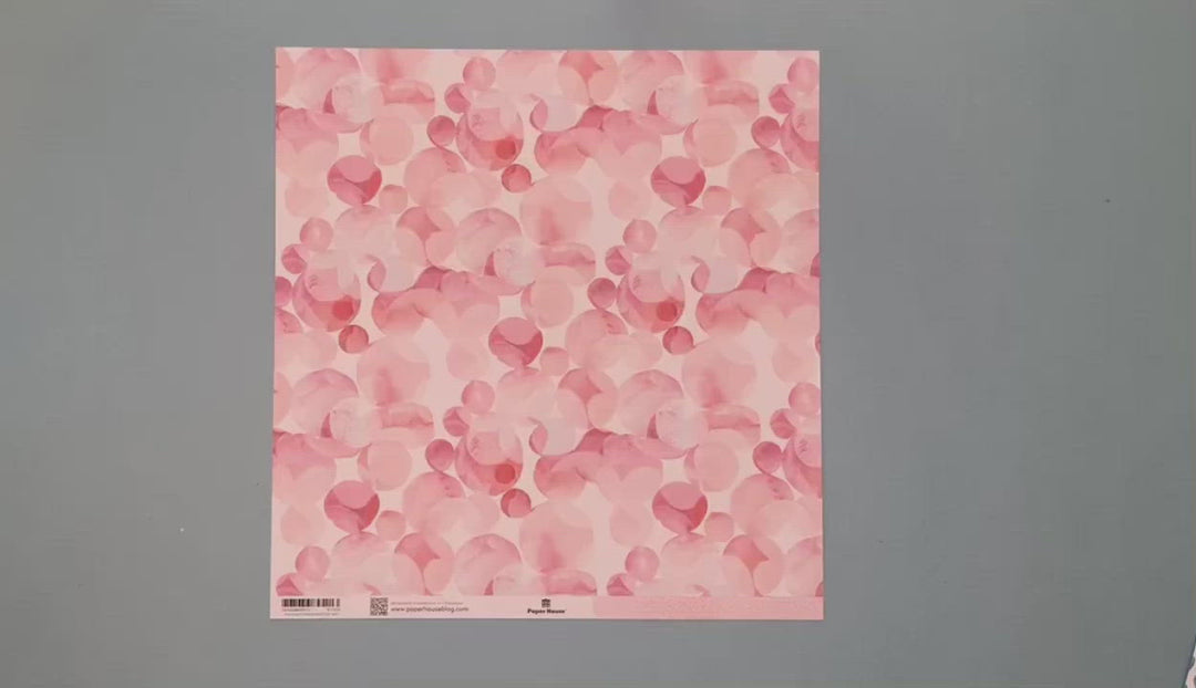 Scrapbook Paper - Pink Watercolor Polka Dots
