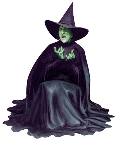 die cut note card featuring the Wicked Witch of the West melting, shown o a white background.