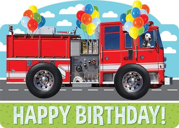 fire truck foil card