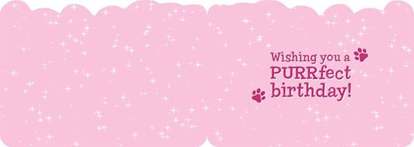 note card inside spread featuring birthday sentiment on pink patterned background.