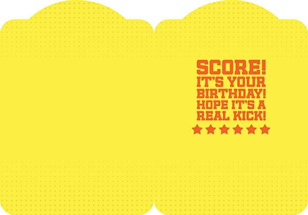 inside spread of note card featuring birthday sentiment on a yellow background.