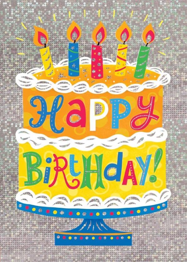 birthday cake foil card