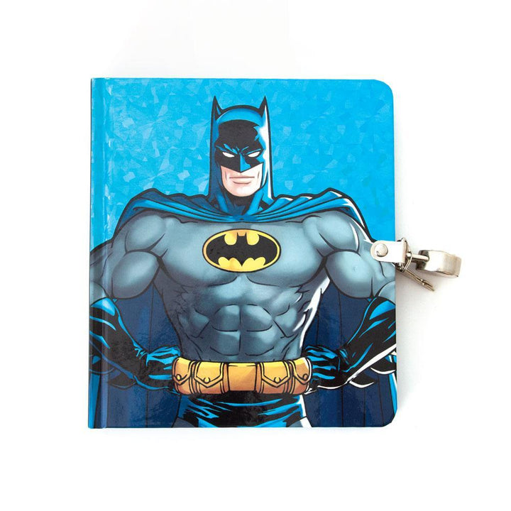 Locking diary image featuring Batman illustration on blue background.