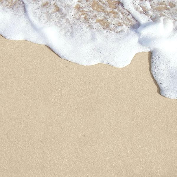 P-2026E - Scrapbook Paper - Seashore - Soft sandy beach with white ocean foam and waves at the shoreline, overhead view