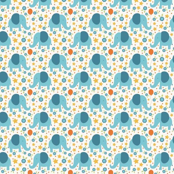 blue elephants double sided paper