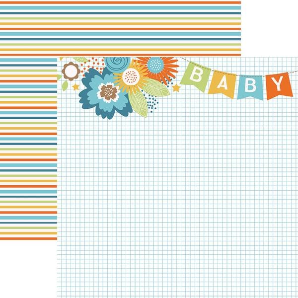 baby boy banner double sided paper