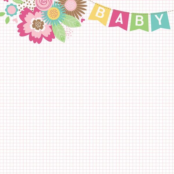 baby girl banner double sided paper