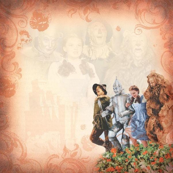 Wizard of Oz Poppy Fields double sided paper