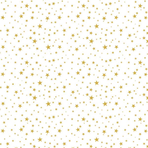 scrapbook paper featuring a gold star pattern on white background.