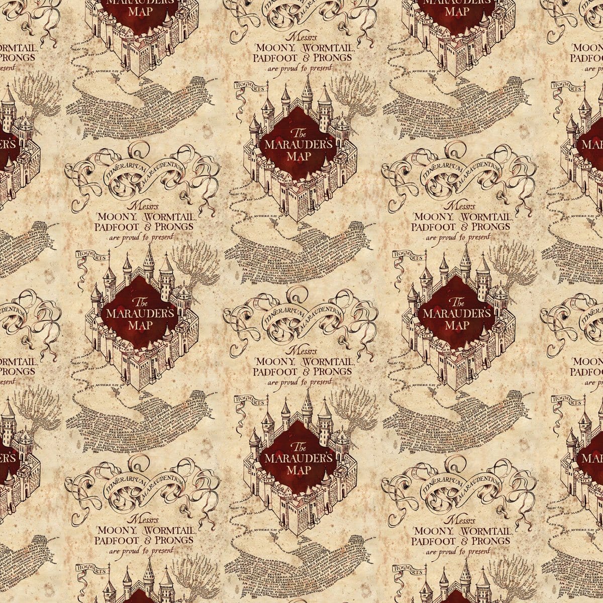 harry potter scrapbook paper image features marauder's map.
