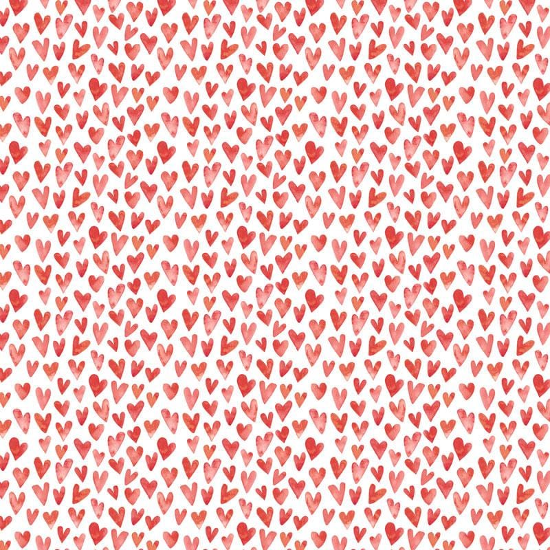 scrapbook paper image features a red heart pattern on white.