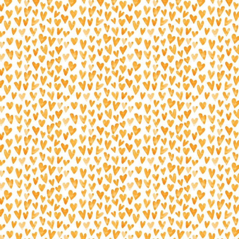 scrapbook paper image features an orange heart pattern on white.