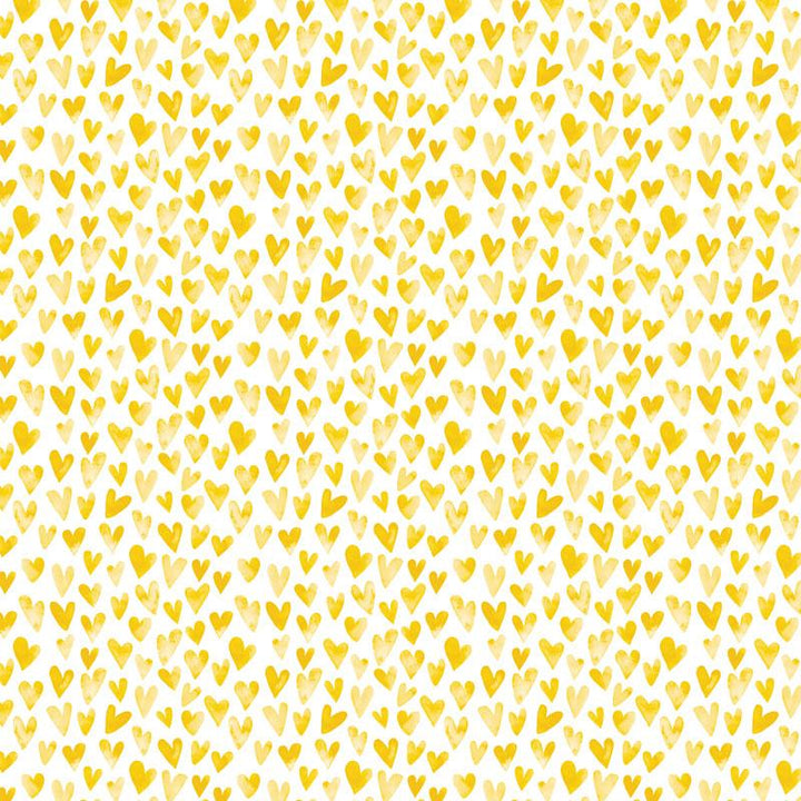 scrapbook paper image features a yellow heart pattern on white.