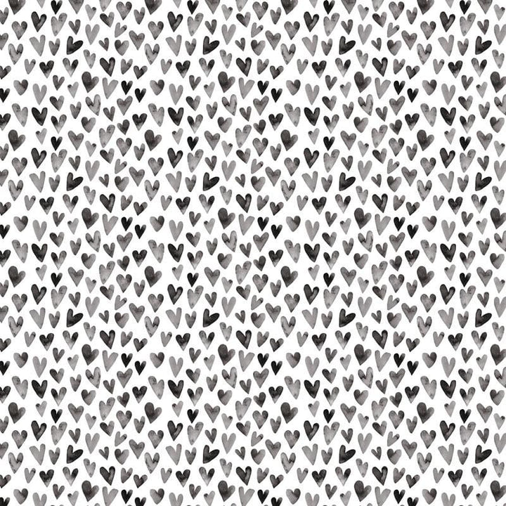 scrapbook paper image features a black heart pattern on white.
