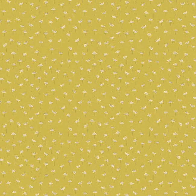 scrapbook paper featuring a yellow floral pattern.