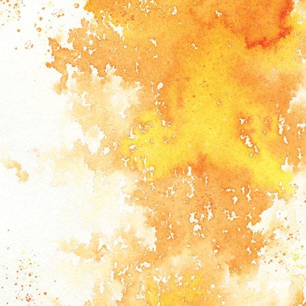 PGL-2024E - Scrapbook Paper - Live Bright Foil - Watercolor paper with gold foil accents in warm yellow, orange, and cream tones with splattered texture