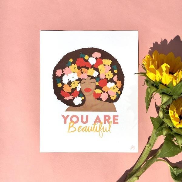 You are Beautiful Art Print - Pineapple Sundays
