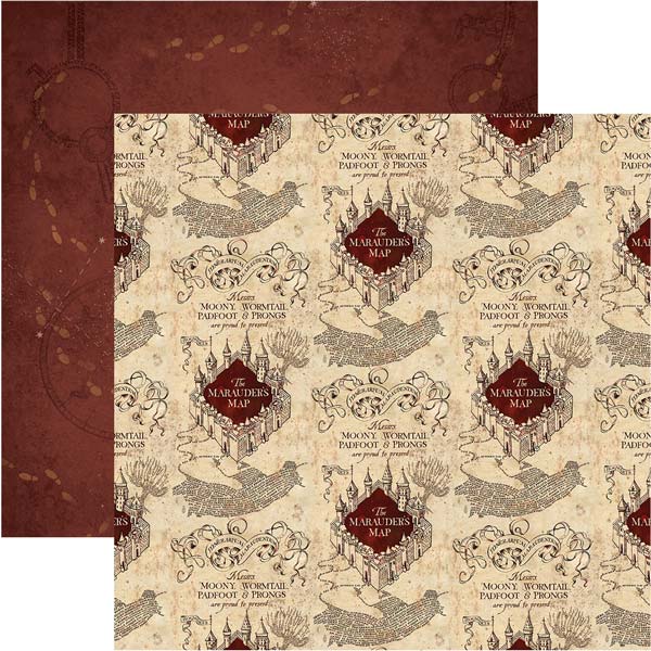Harry Potter scrapbook paper set featuring The Marauder&