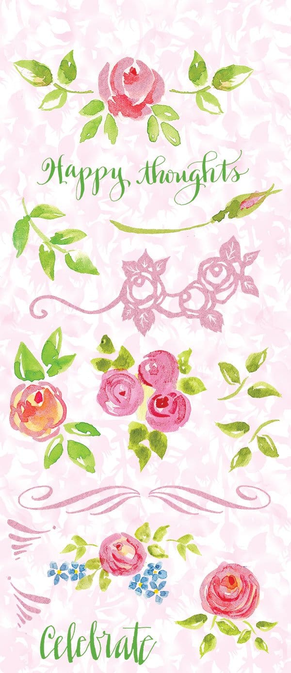happy thoughts clear stickers